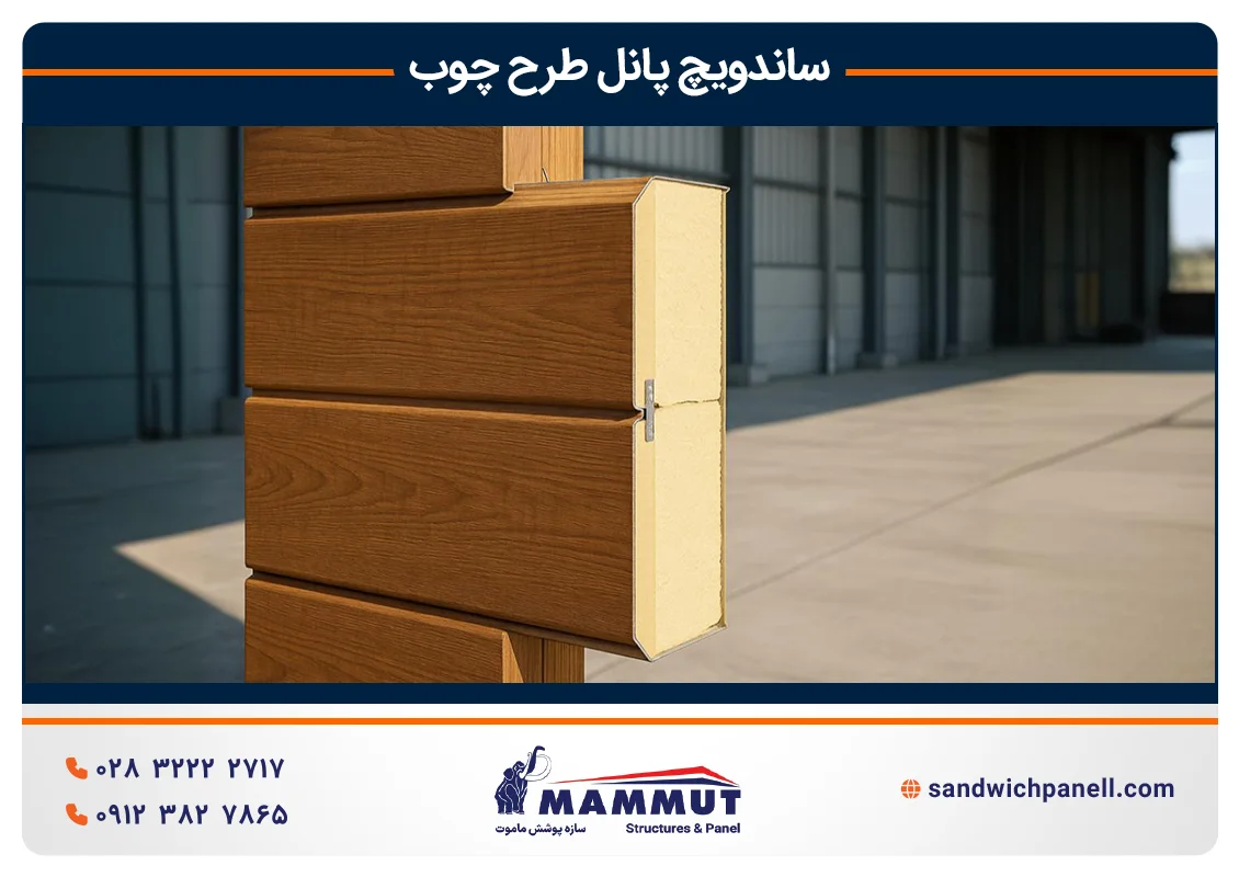 مدل 3 بعدی ساندویچ پانل طرح چوب