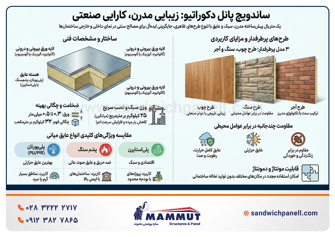 اینفوگرافیک ساندویچ پانل دکوراتیو
