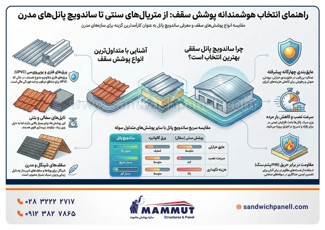 اینفوگرافیک پوشش سقف