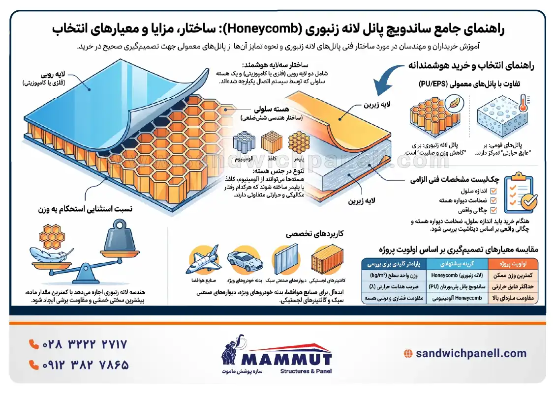 راهنمای جامع ساندویچ پانل لانه زنبوری