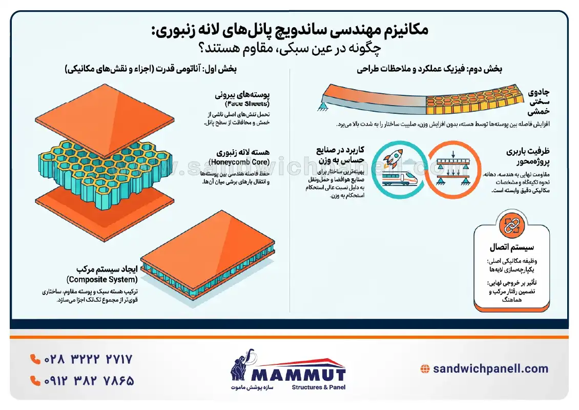 مکانیزم مهندسی ساندویچ پنل لانه‌زنبوری