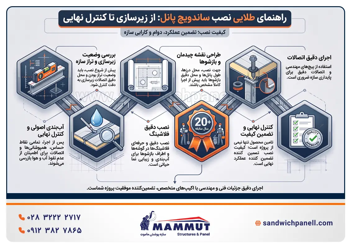 راهنمای نصب ساندویچ پانل