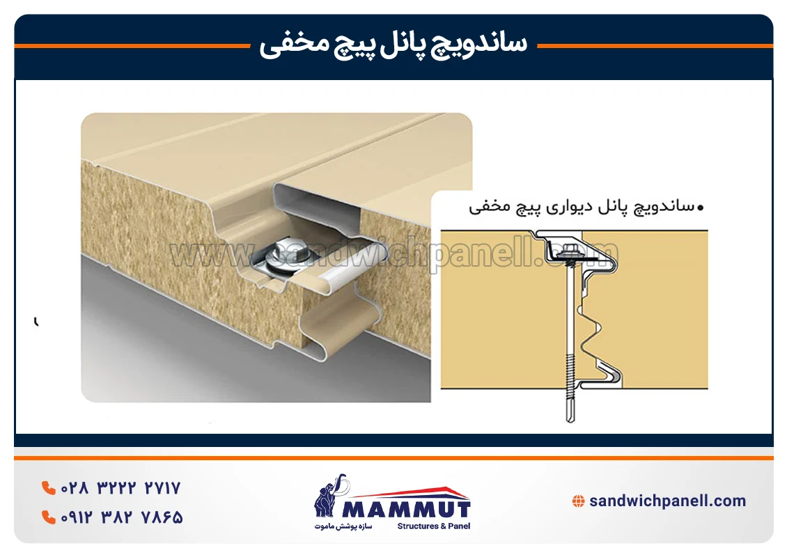 ساندویچ پانل پیچ مخفی