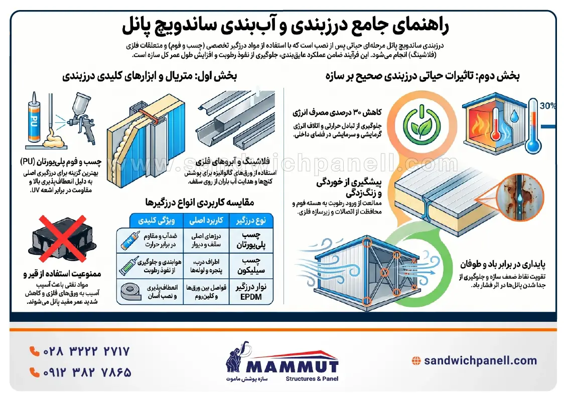 آب بندی ساندویچ پانل