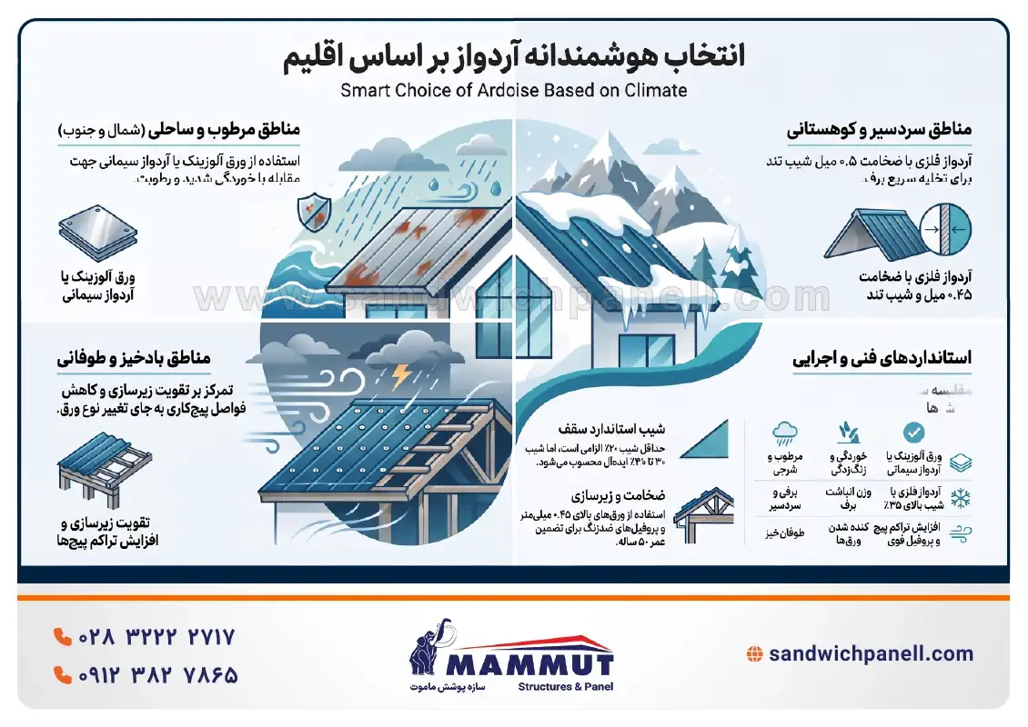 انتخاب آردواز بر اساس اقلیم
