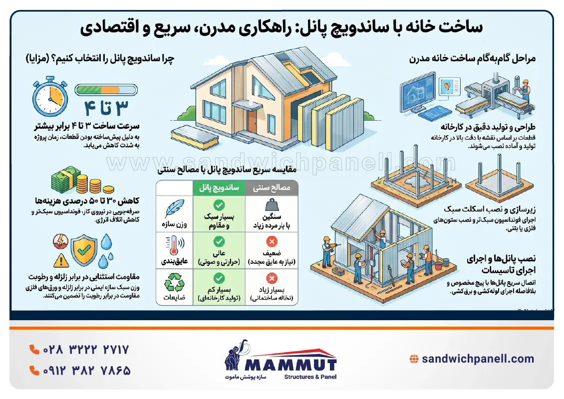 هزینه ساخت خانه با ساندویچ پانل