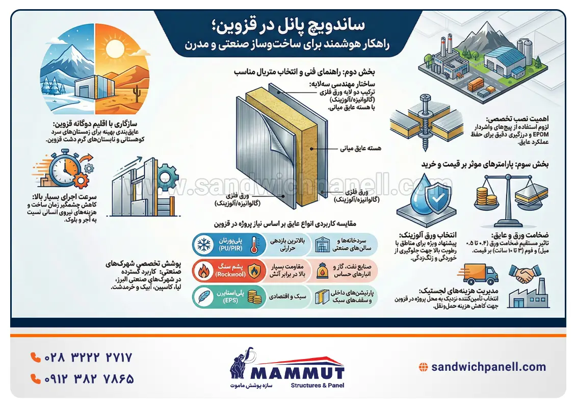 اینفوگرافیک ساندویچ پانل قزوین