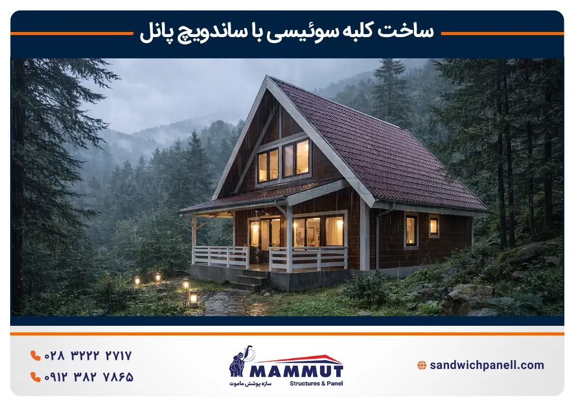 ساخت کلبه سوئیسی با ساندویچ پانل