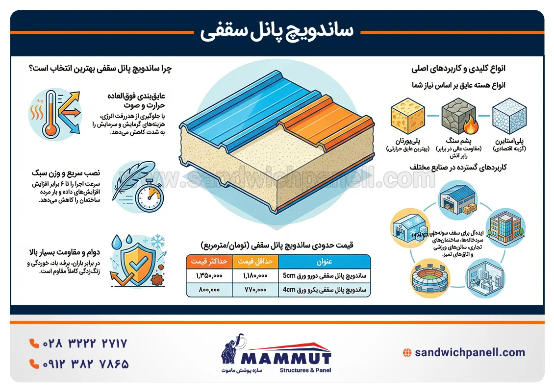 ساندویچ پانل سقفی