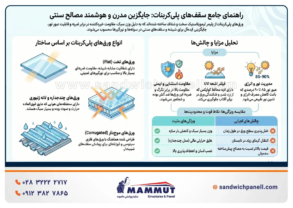 سقف پلی کربنات - اینفوگرافیک