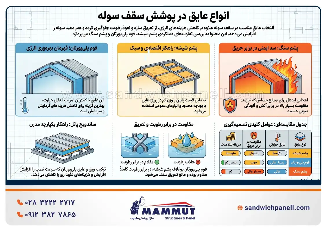 انواع عایق در پوشش سقف سوله