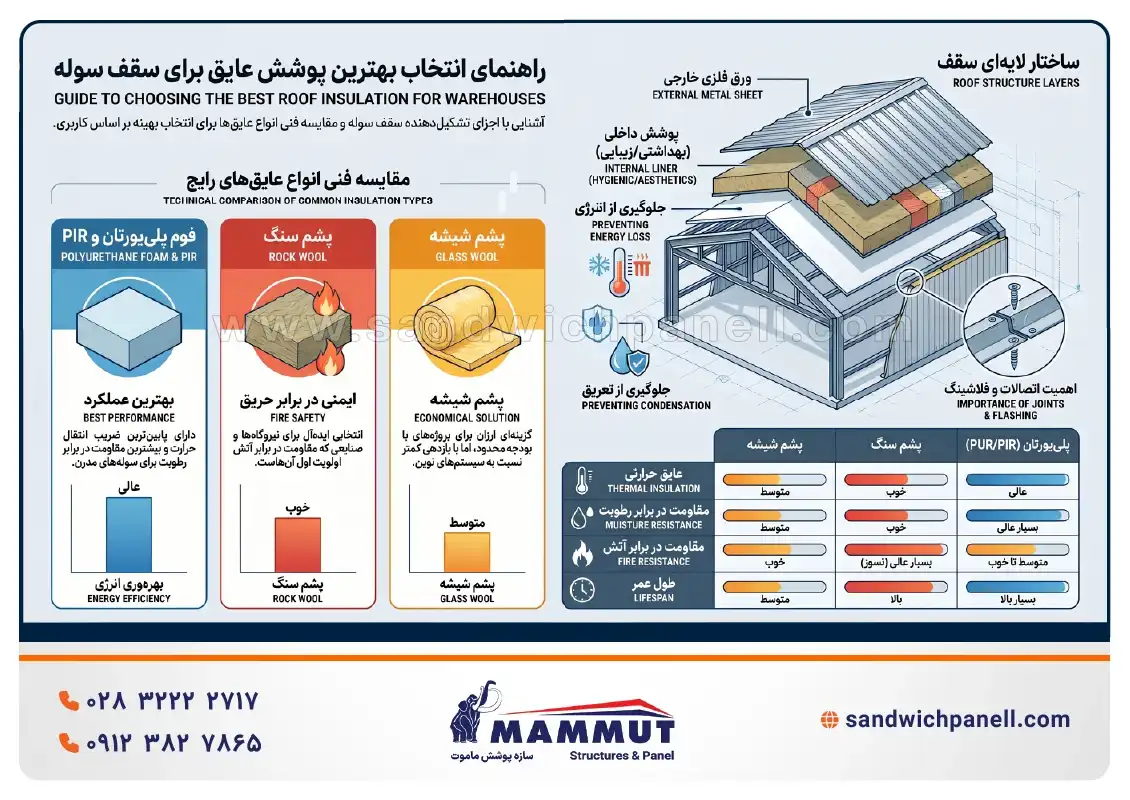 بهترین پوشش عایق برای سقف سوله