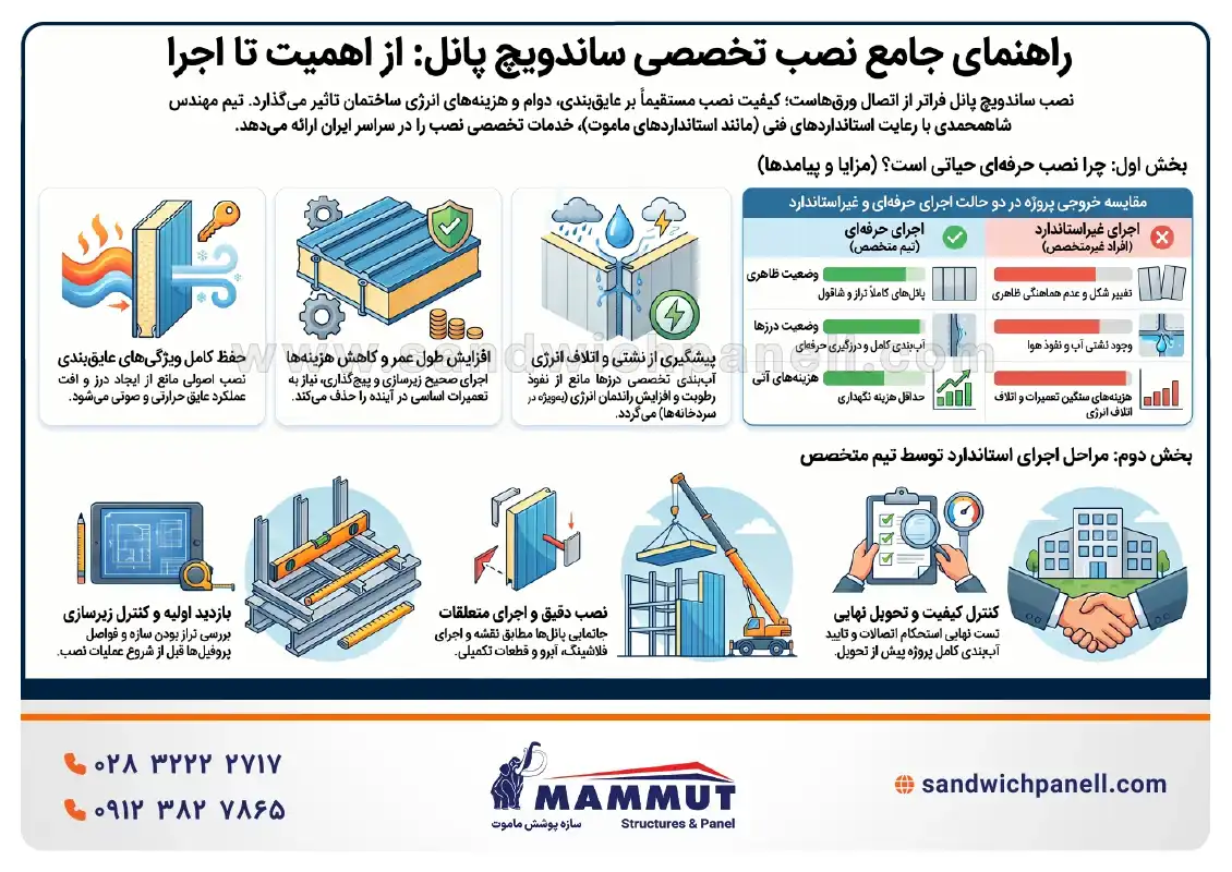 راهنمای جامع نصب تخصصی ساندویچ پانل
