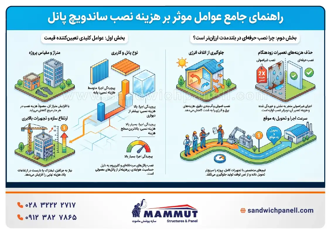 هزینه نصب ساندویچ پانل