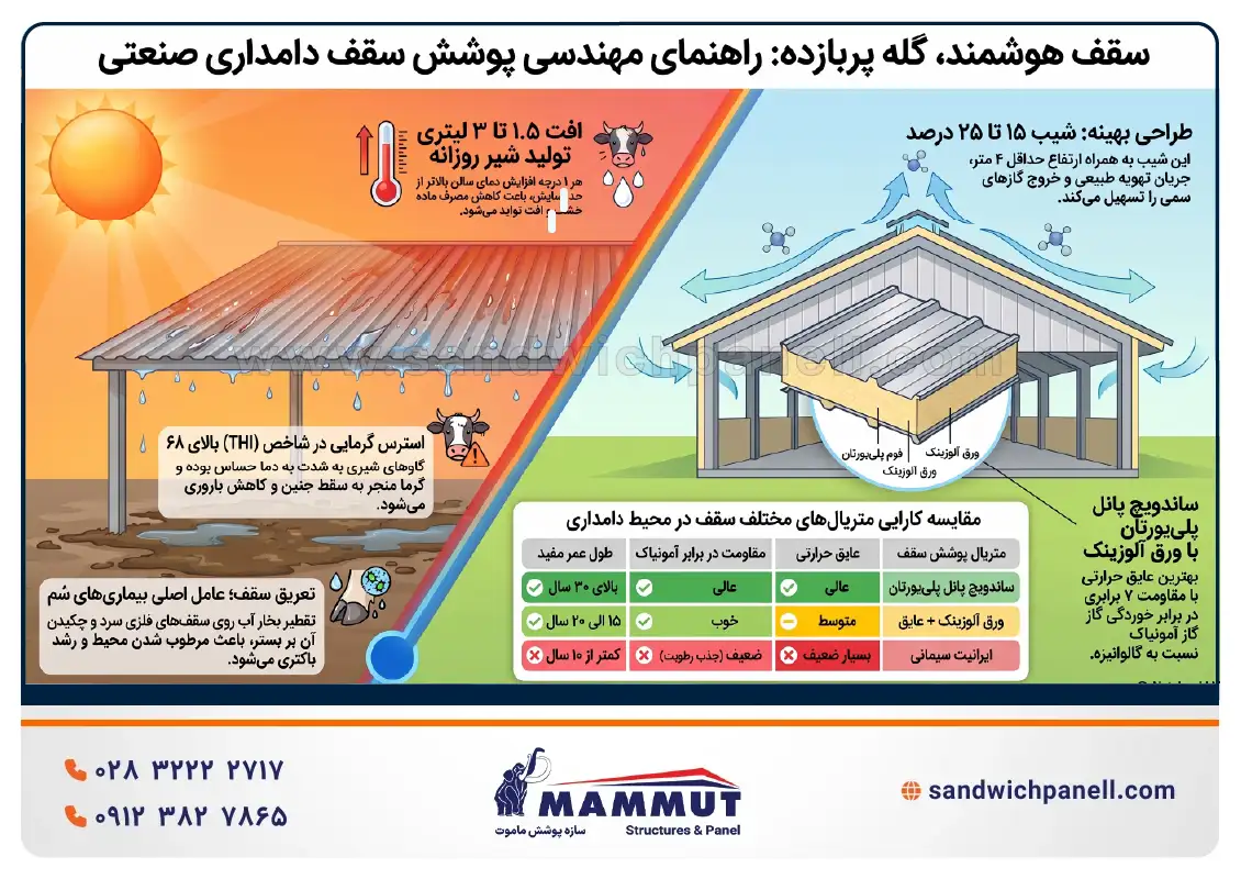راهنمای جامع پوشش سقف گاوداری
